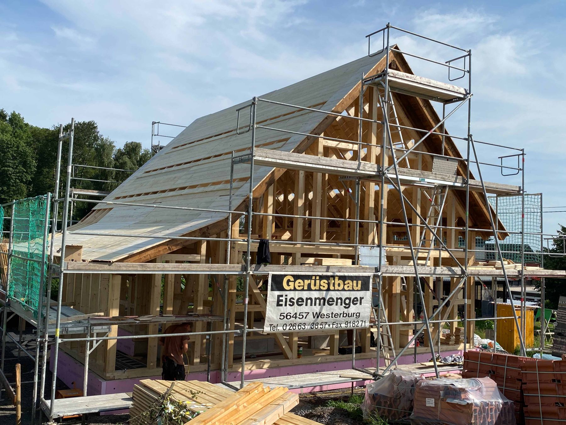 Aufschlag Einfamilienhaus in Fachwerkbauweise